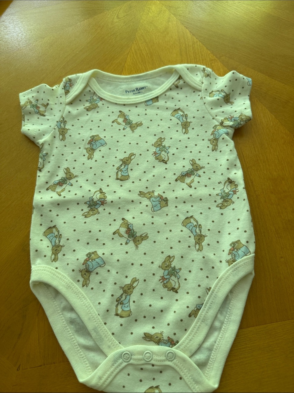 White & Brown Baby One-Piece Bodysuit
